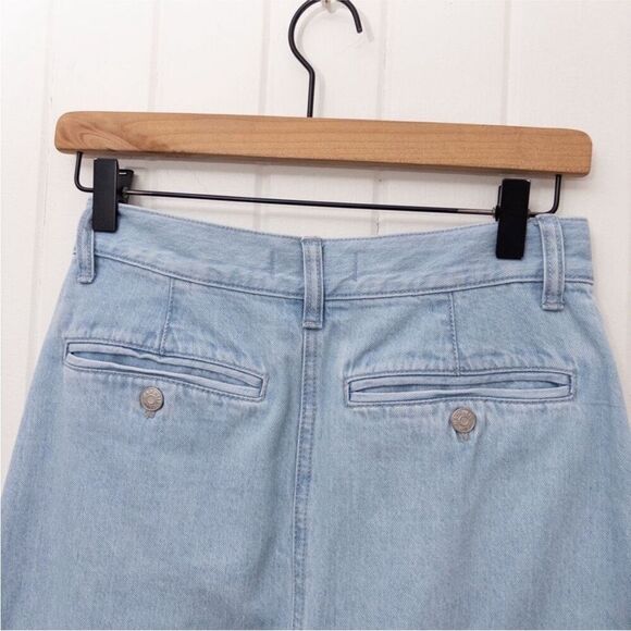 Madewell Size 24 Denim Tab Waist A - Line Midi Skirt in Lynnhaven Wash - Picture 9 of 12